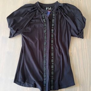 Black blouse jersey fitted